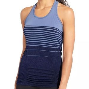 Athleta Fastest Track Blue Striped Tank, S